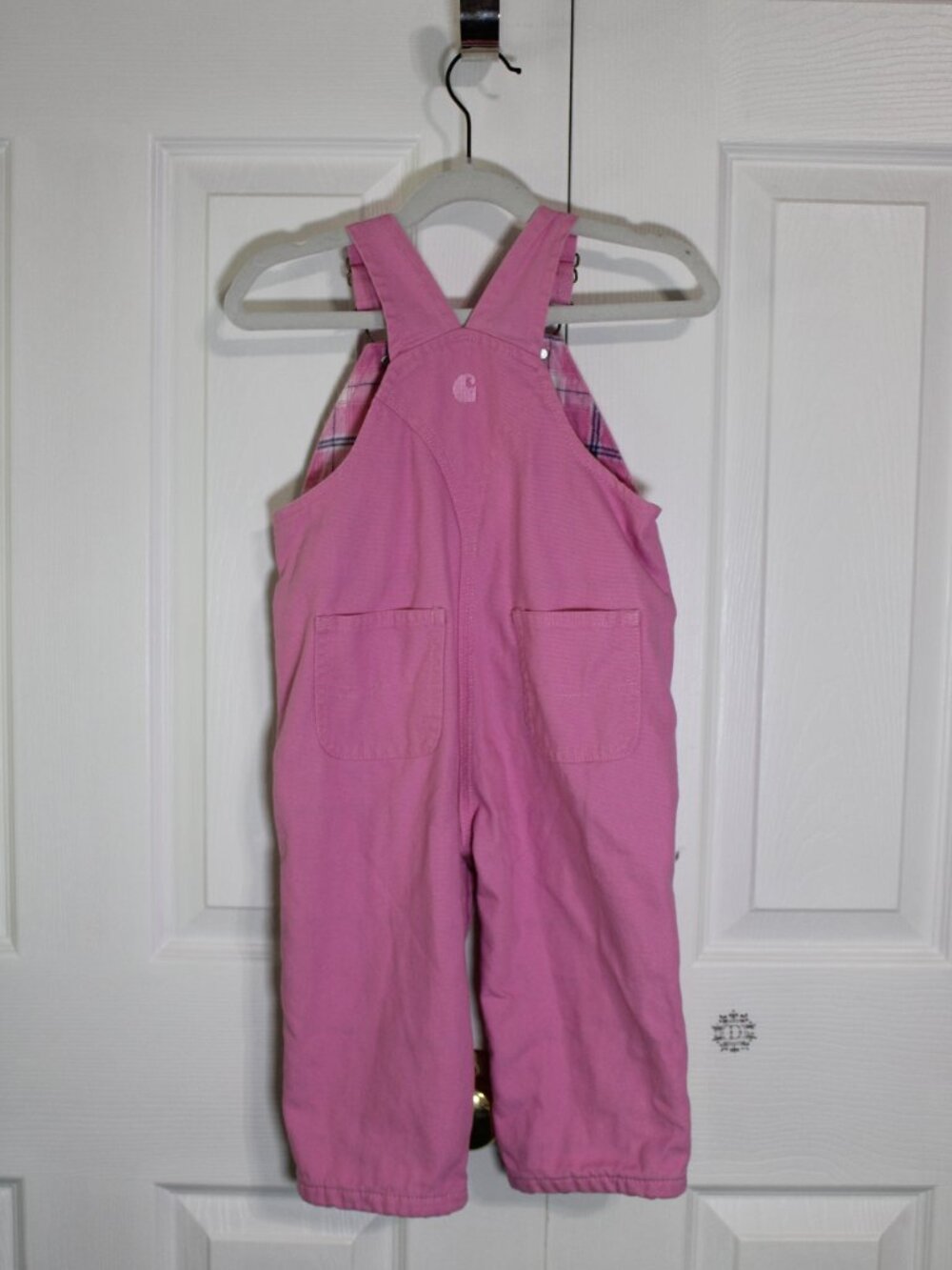 Carhartt Infant/Toddler Girl's Pink Canvas Bib Overalls Size 18M - Picture 7 of 15